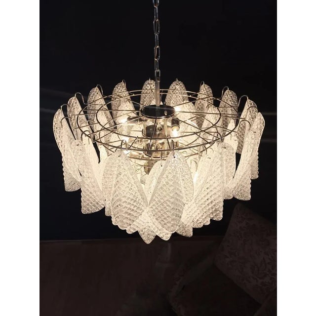 Vintage Italian Murano Glass Chandelier with 57 Glass Rondini Petals, 1980s For Sale - Image 14 of 16