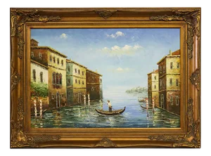 View of Venice, Late 20th Century, Oil on Canvas, Framed