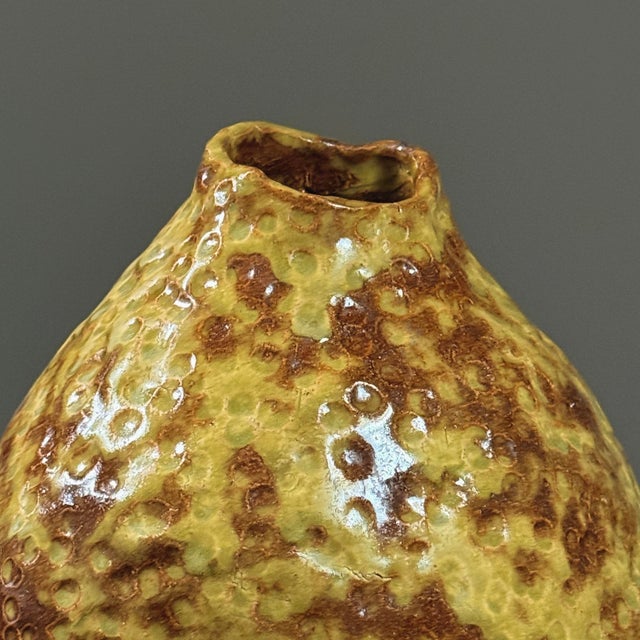 1950s Vintage Postmodernist Hand Built Honeycomb Textured Vase For Sale - Image 5 of 9