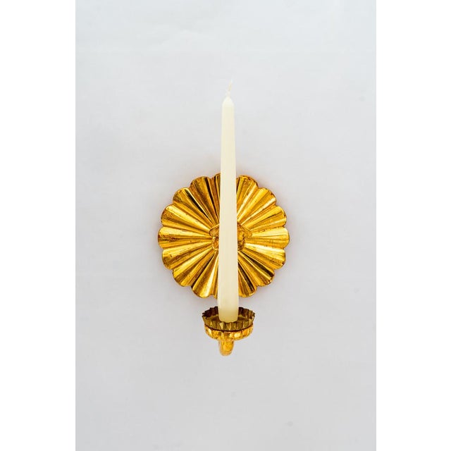 Art Deco Carved and Gilded Wood Wall Candleholder, 1920s, Set of 2 For Sale - Image 6 of 12
