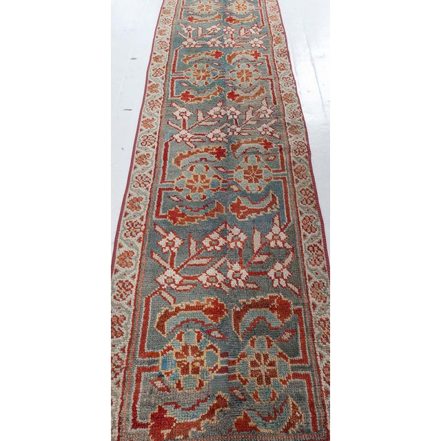 Doris Leslie Blau Vintage Turkish Oushak Fragment Runner Rug For Sale - Image 4 of 9