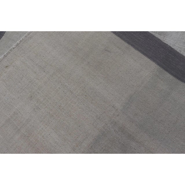 Mid 20th Century Vintage Turkish Kilim With Modern Design in Cream and Lavender For Sale - Image 11 of 11