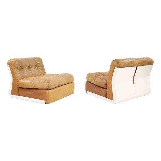 Leather Amanta Armchairs from C&B, Italy, 1960s, Set of 2 For Sale