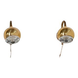 Brass Wall Lamps by Möllers Armatur Eskilstuna, 1950s, Set of 2 For Sale