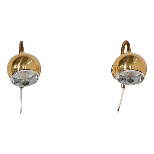 Brass Wall Lamps by Möllers Armatur Eskilstuna, 1950s, Set of 2 For Sale