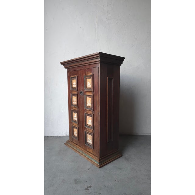 Antique Spanish European Patinaed Wood Cabinet For Sale - Image 11 of 17