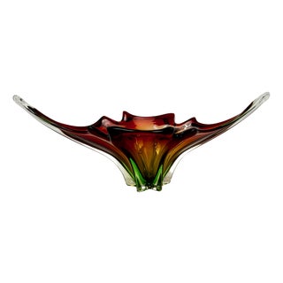 Murano Glass Bowl in Red, Green, & Yellow, Italy, 1960s For Sale