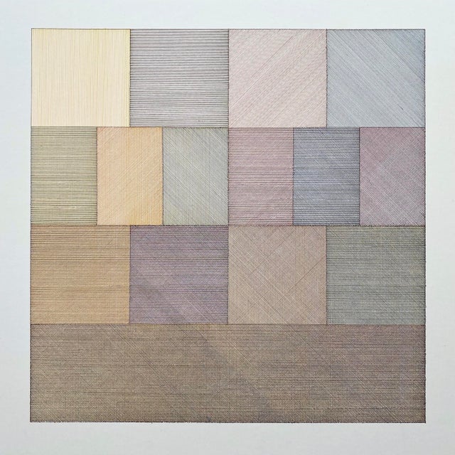 Sol LeWitt Vintage 1978 Mid Century Modernist Lithograph Print Framed Museum Exhibition Poster " Four-Color Drawing ( Composite ) " 1970 For Sale In Kansas City - Image 6 of 18