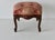 Red French Louis XV-style Carved Wood Upholstered Tufted Cabriole Legs Footstool Ottoman Vintage For Sale - Image 8 of 14