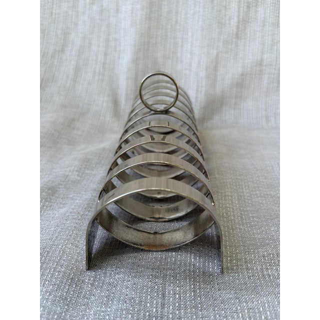 Art Deco Vintage Modern Silver Plate Toast Rack Holder 8 Slice For Sale - Image 3 of 13
