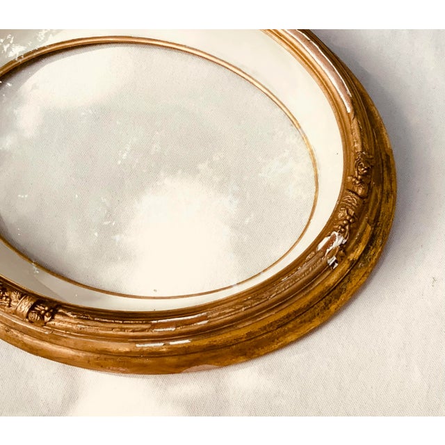 Wood Magnificent French Empire Style Gilt Wood Oval Shadowbox Portrait Frame - The Shabbiest of Chic Elegance For Sale - Image 7 of 12