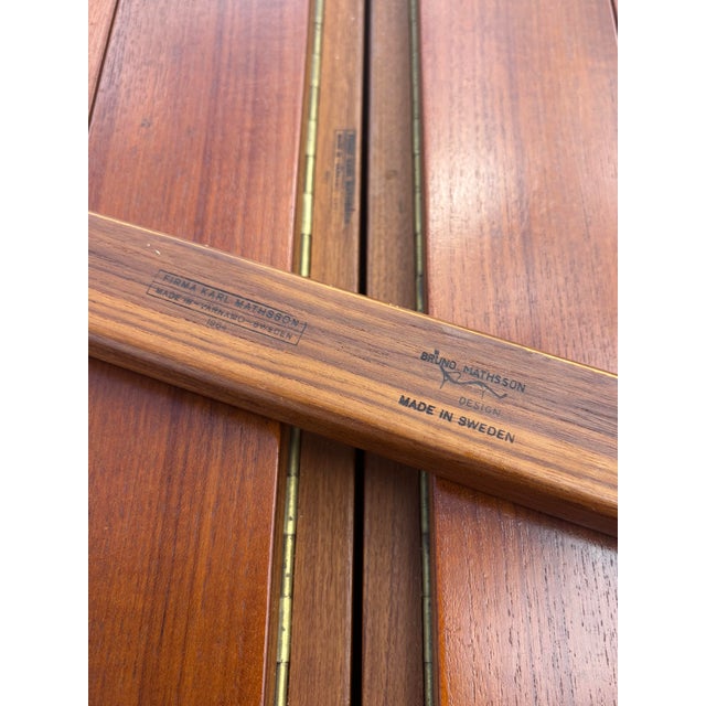 Signed Bruno Mathsson “Maria” Folding Flap Teak Expandable Dining Table, 1960s For Sale - Image 9 of 12