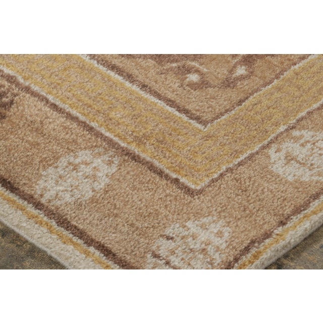 2010s Rug & Kilim’s Modern Samarkand Rug in Gold and Brown with Geometric Patterns For Sale - Image 5 of 7