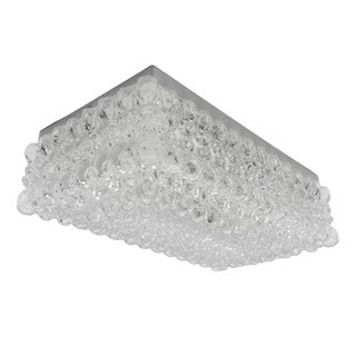 Large Square Bubble Glass Flush Mount by Bega, 1960s For Sale