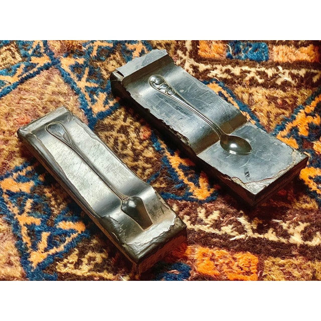 Antique Tiffany & Co. 'Farm' Infant Sterling Silver Feeding Spoon Solid Steel Mold. One half of a sterling spoon mold by a...