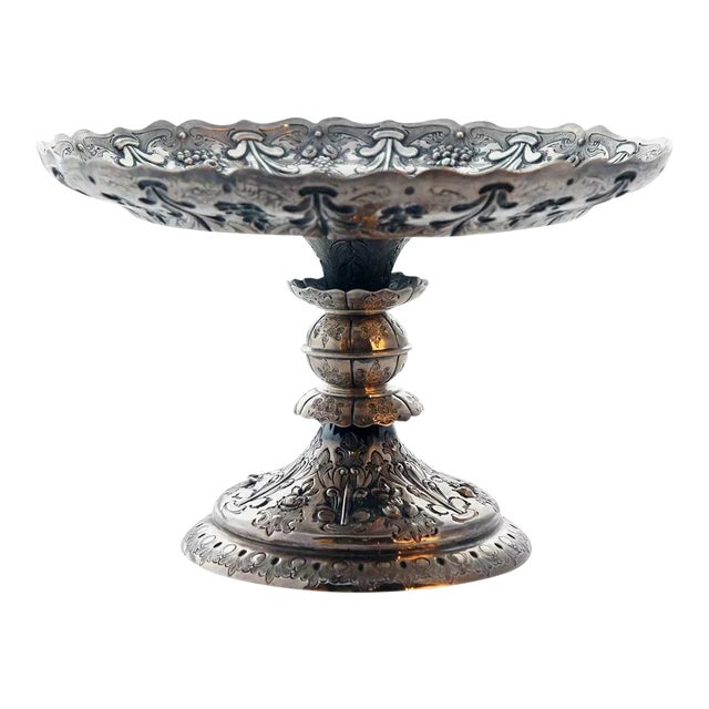 Late 19th Century English Victorian Martin Hall & Co. Sterling Silver Tazza For Sale