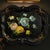 Large 1950s Hand Painted Toleware Tray Black Metal Floral Serving Tole Fine Arts Studio For Sale - Image 4 of 14