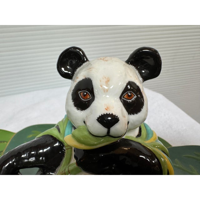 Ceramic Lynn Chase Designs Panda Party Ceramic Plate, Circa 2004 For Sale - Image 7 of 12