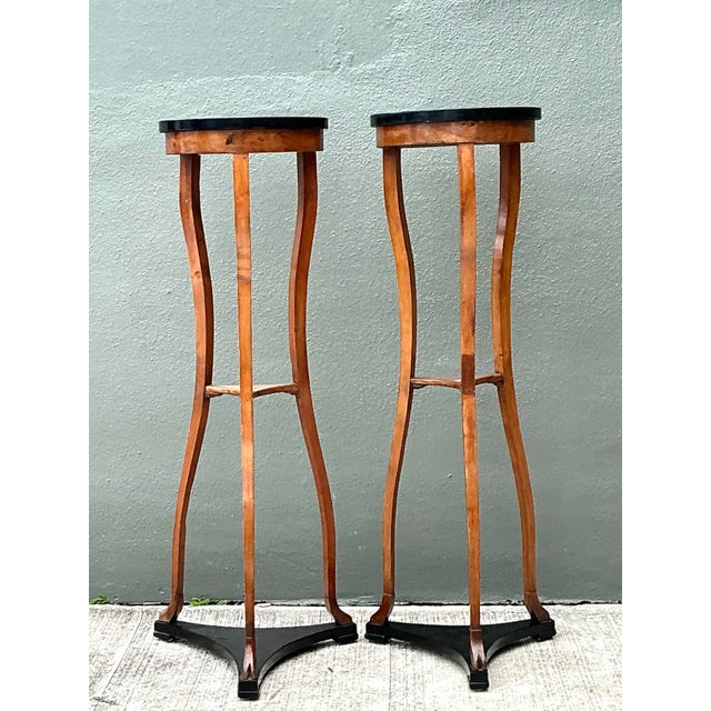 Vintage Biedermeier Tall Pedestals - A Pair For Sale - Image 11 of 12