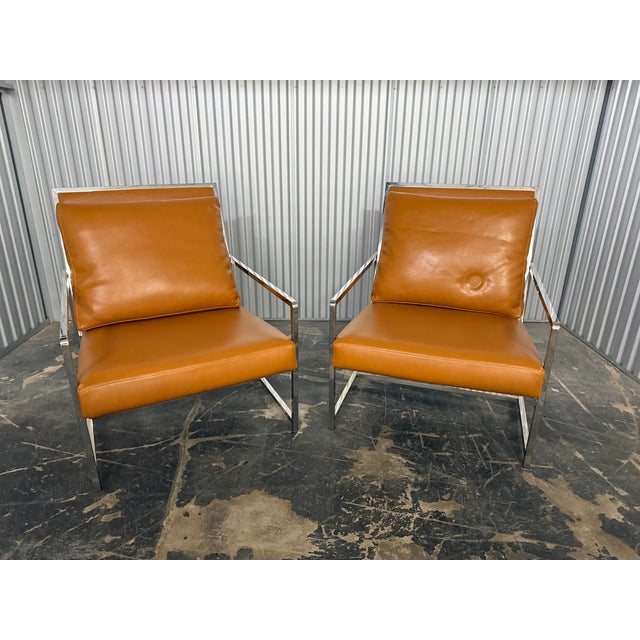 1980s Sleek Modern Lounge Chairs For Sale - Image 9 of 11