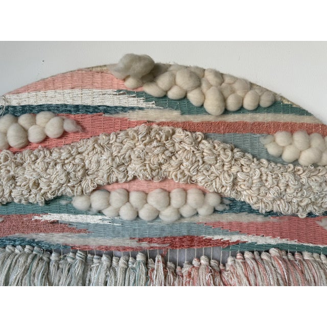 1980s Large Vintage Organic Boho Chic Handmade Macrame Wall Art Hanging For Sale - Image 5 of 12