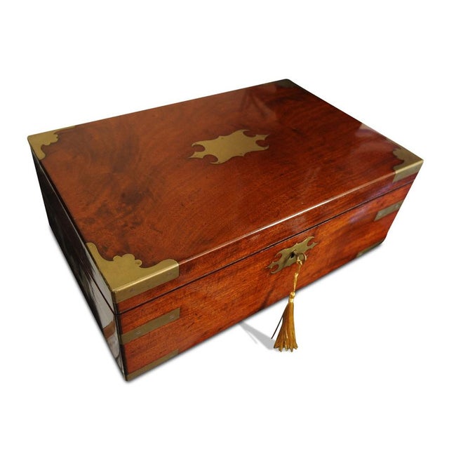 Rosewood Writing Slope with Decorative Brass Trim from Wells and Lambe, Set of 6 For Sale - Image 4 of 14