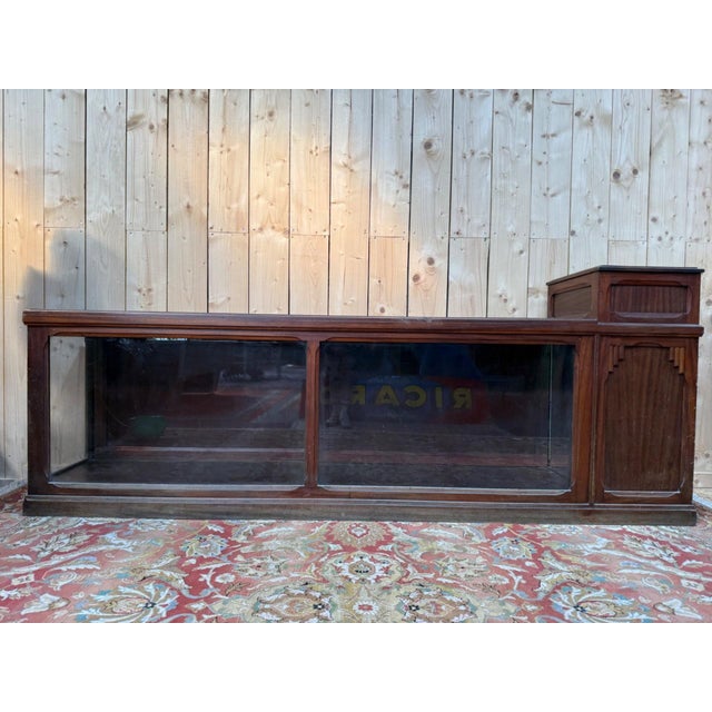 Art Deco Shop Counter Display Case in Mahogany-Stained Wood, 1920s For Sale - Image 9 of 10