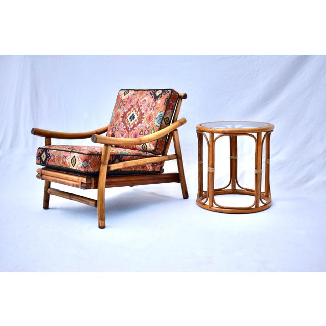 1960s Attributed Ficks Reed Bamboo Pagoda Rattan Lounge Chairs For Sale - Image 9 of 11