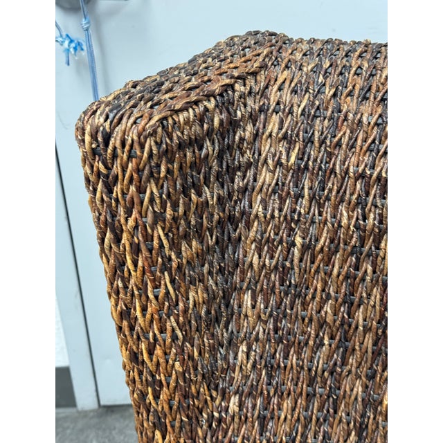 Crate & Barrel Woven High Back Armchair For Sale - Image 11 of 12