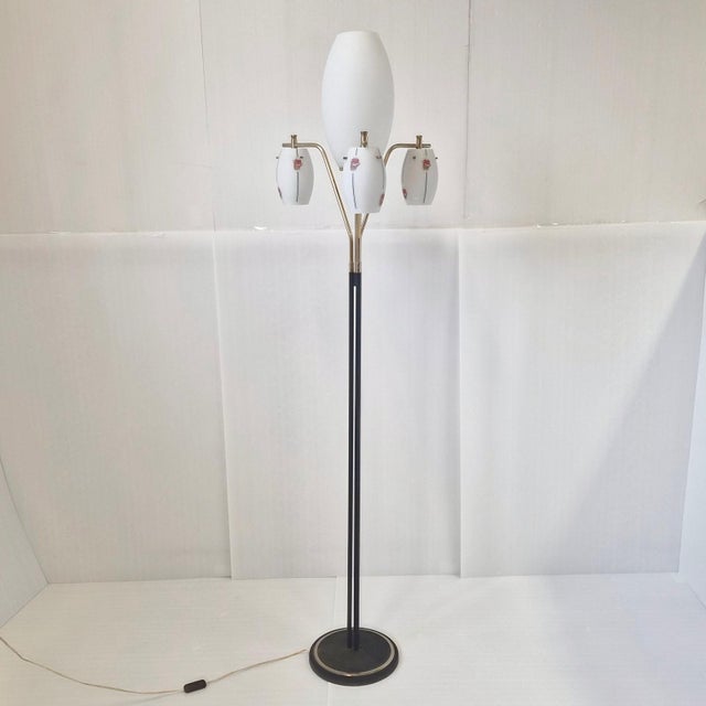 Vintage Floor Lamp in Metal and Opal Glass from Maison Arlus, 1950s For Sale - Image 15 of 15