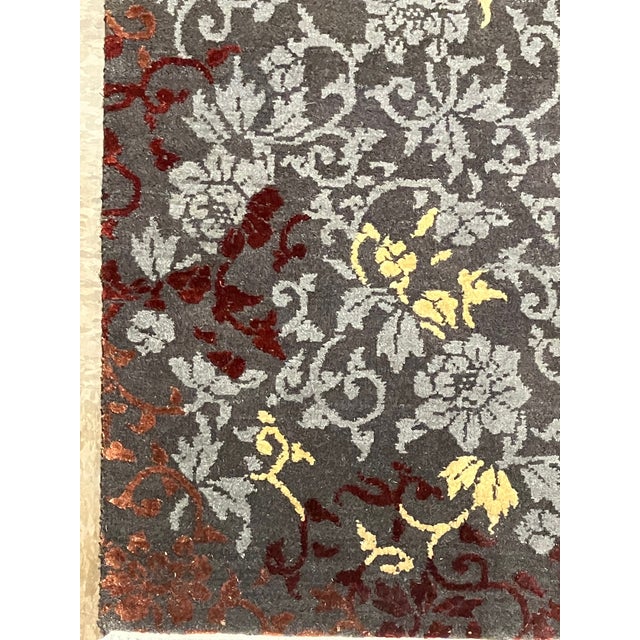 Indian Hand-Knotted Indian Floral Wool Rug 3'0" X 5'3" For Sale - Image 3 of 5