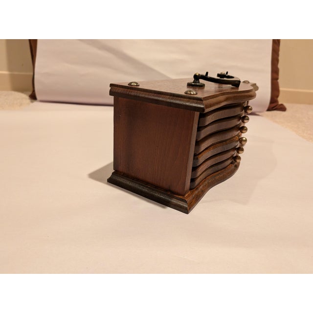 Wood Mid-Century Modern Wood Coaster & Snack Tray Set - 7 Pcs. For Sale - Image 7 of 8