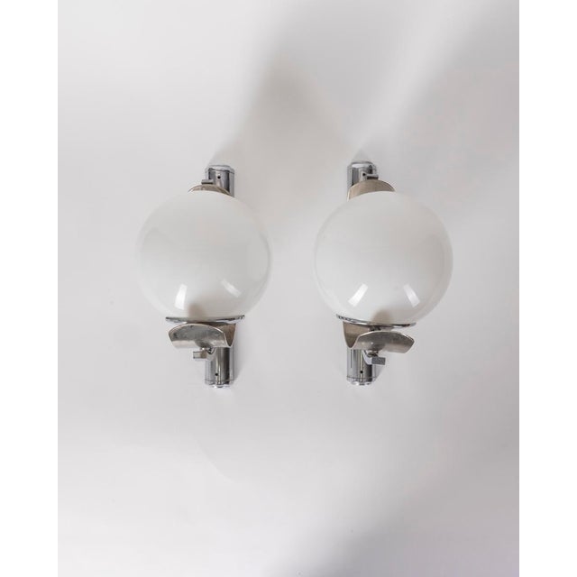 Vintage Italian Wall Lamps in Metal and Glass, Set of 2 For Sale - Image 4 of 8