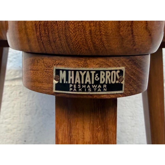 Wood Mid 20th Century Rosewood Prayer or "Cockfighting" Chair by M. Hayat & Bros. For Sale - Image 7 of 12
