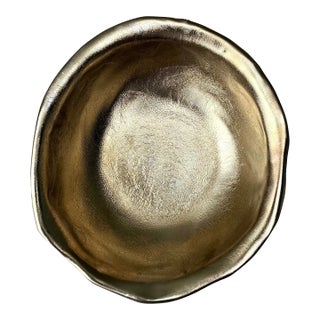 Vintage Slab Built Bronzed Studio Pottery Bowl For Sale