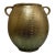Vintage Textured Antique Gold Urn Vase With Ear Handles For Sale