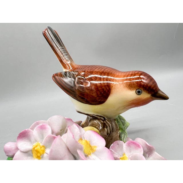 Vintage Herend Hungary Hand-Painted Songbird With Pink Blossoms – Porcelain Figurine - Cottagecore • Traditional • European Classic For Sale - Image 14 of 15