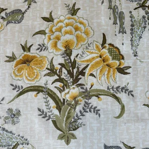 1980s Yellow Floral Bolt of Fabric- 5 1/2 Yards
