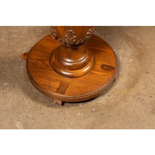 Chocolate Early 20th Century Oak Pedestal For Sale - Image 8 of 8
