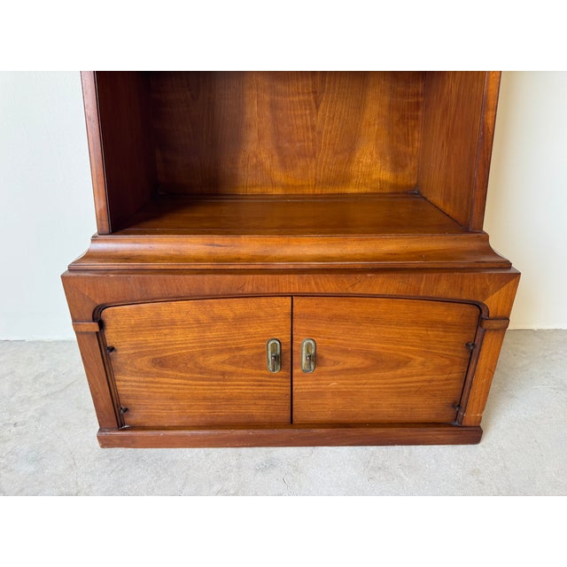 1980s Vintage Drexel Solid Wood Tall Bookshelf With Cabinet Storage/ Sold For Sale - Image 10 of 18