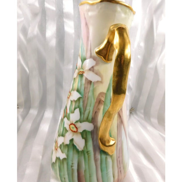 1990s Jean Pouyat Limoges Signed Chocolate Pot Set With Hand Painted Daffodils For Sale - Image 11 of 18