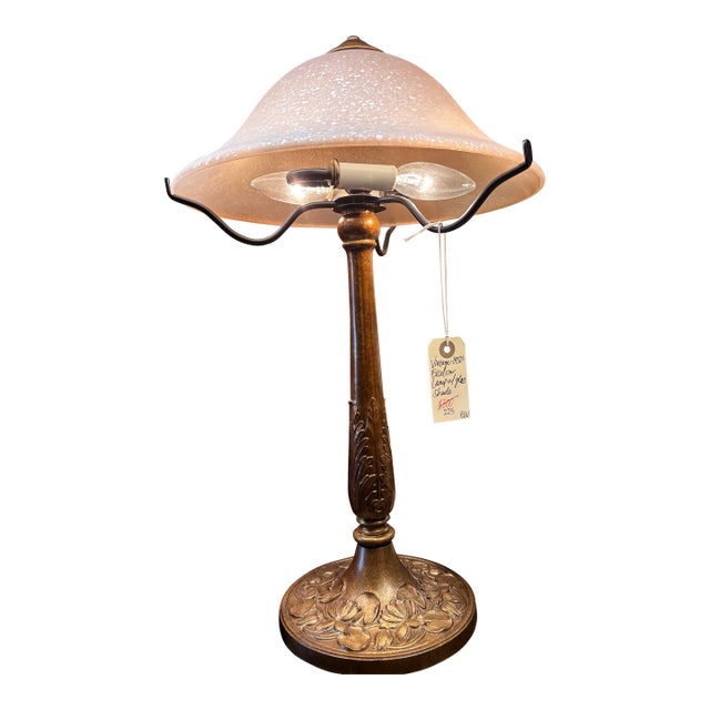 1950s Excelsior Lamp W Glass Shade For Sale