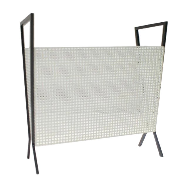 Magazine Rack in Perforated Metal, 1950s For Sale
