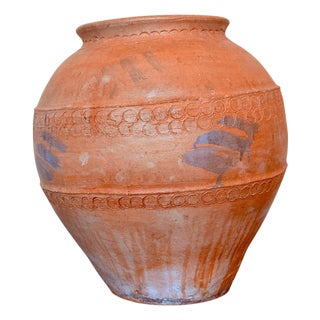 18th Century Rare Large Terracotta Hand Carved French Biot Pot For Sale