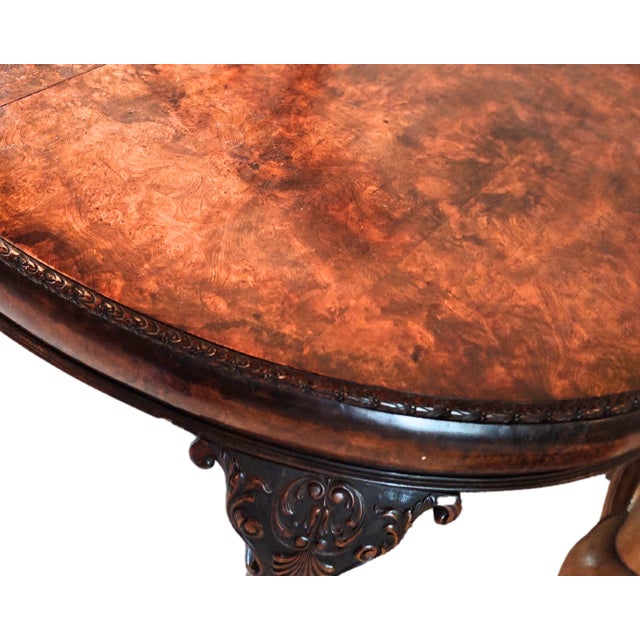 Late 19th Century Antique Burlwood Ball and Claw Dining Table Chairish