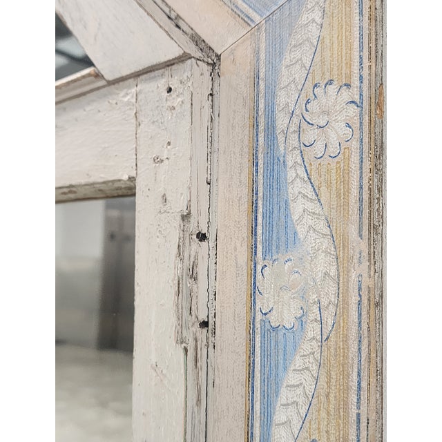 Vintage Reclaim Painted Wood Mirror With Shelf For Sale - Image 11 of 11