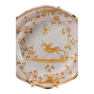 18th Century French Mustard Plate (Moustiers; C. 1720) For Sale