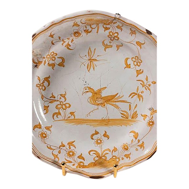 18th Century French Mustard Plate (Moustiers; C. 1720) For Sale
