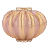 Vintage Gold Leaf Glass Vase attributed to Barovier and Toso, 1950s For Sale