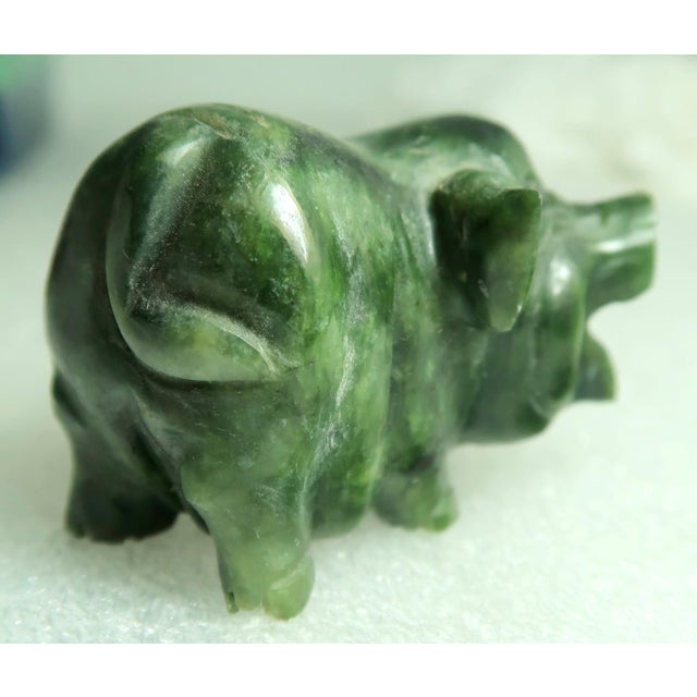 Miniature Hand-Carved Piglet of Serpentine Stone - Petey the Piglet! For Sale - Image 16 of 18